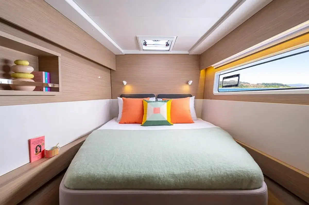 Lagoon 43's aft cabin
